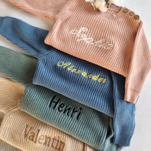 Alternative view of Bestickter Baby Strickbody aus reiner Baumwolle - Bodysuit – weich, hautfreundlich & perfekt personalisiert für dein Baby