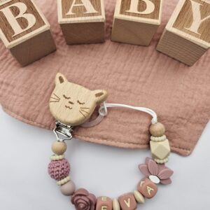 Personalisierte Schnullerkette mit Namen – Baby Mädchen