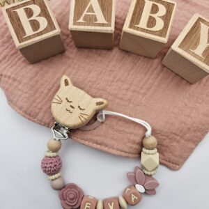 Alternative view of Personalisierte Schnullerkette mit Namen – Baby Mädchen