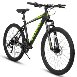 26" Mountain Bike for Adults, Lightweight Aluminum Frame,Shimano 21-Speed,Black+Green