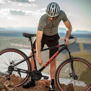 Ambifirner Mountain Bike 27 Inch Wheels, 21-Speed Mens Womens Trail Commuter City Mountain Bike, Aluminium Frame Disc Brakes Thumb Shifter Front Fork Bicycles