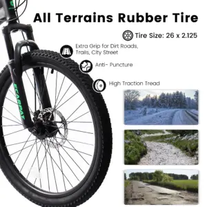 Alternative view of 27.5 Inch Mountain Bike , Dual Full Suspension 21-Speed Disc Brakes Thumb Shifter,Carbon Steel Frame Mountain Bike, Mens Womens Trail Commuter City Bicycles