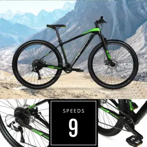 Alternative view of 29" Hyper Carbon Fiber Mountain Bike, Black/Green, Adults Age 13+