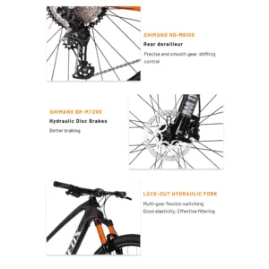 Alternative view of TRIFOX Carbon MTB Mountain Bike, New Upgraded T800 Full Carbon Fiber Frame Geometry with RD-M6100 12 Speed Derailleur System and Lock-Out Hydraulic Fork