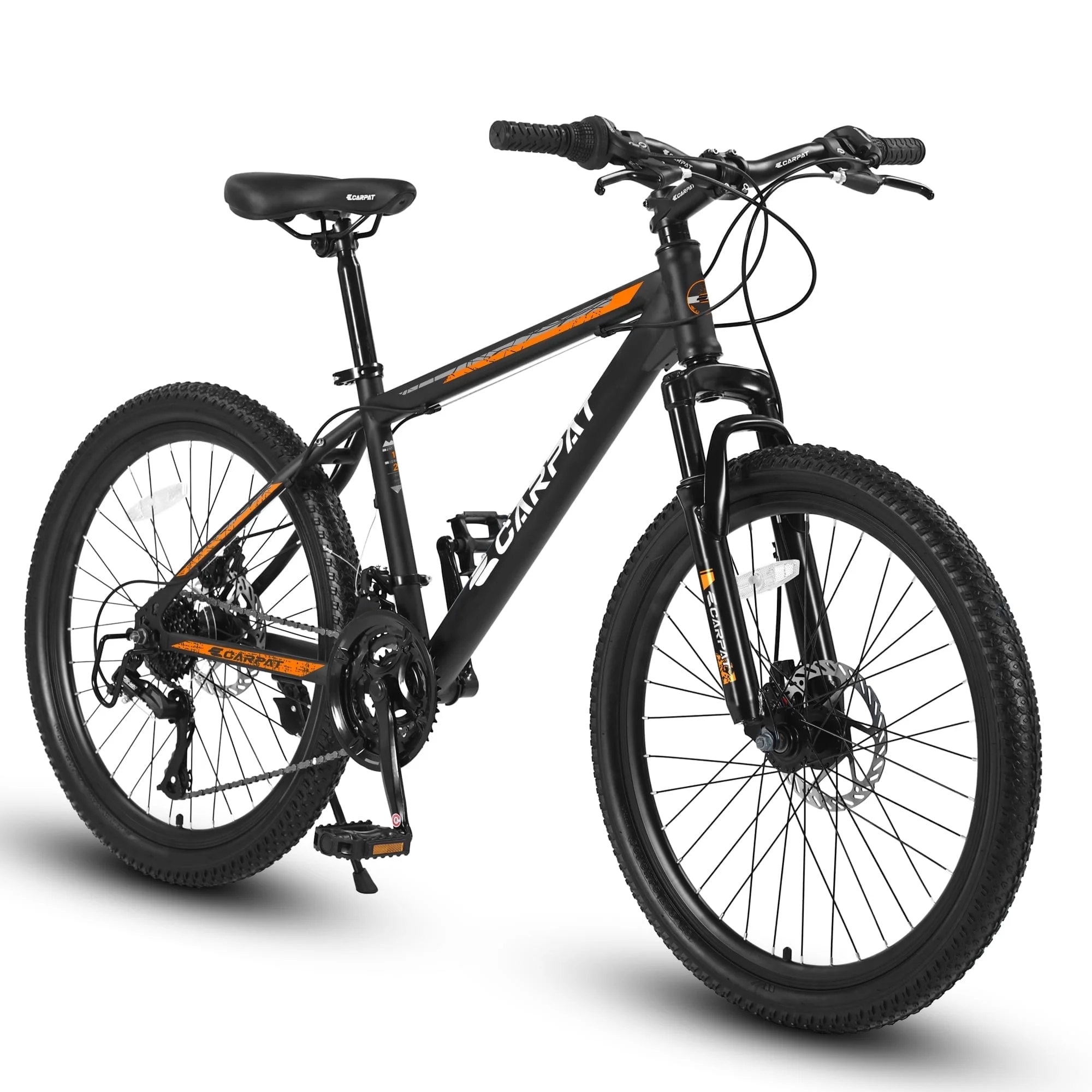 Raistyw 26 inch Mountain Bike for Men, Shimano 21 Speeds Mountain Bicycle for Adult with Mechanical Disc Brakes ,Ages 16+ ,Black + Orange